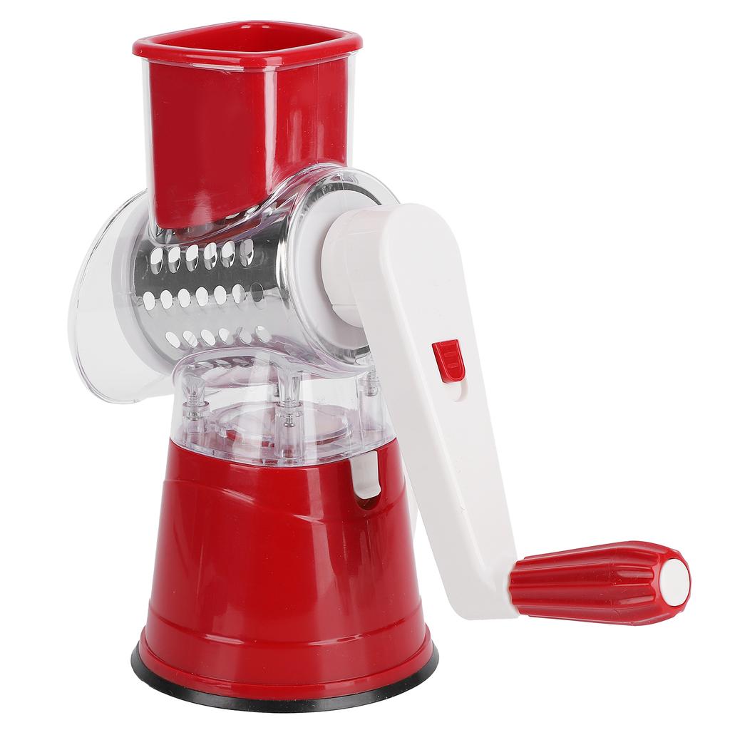 Hand Crank Vegetable Cutter Rotatable Fruit Grater Shredder Cutter Kitchen Accessory for HomeRed