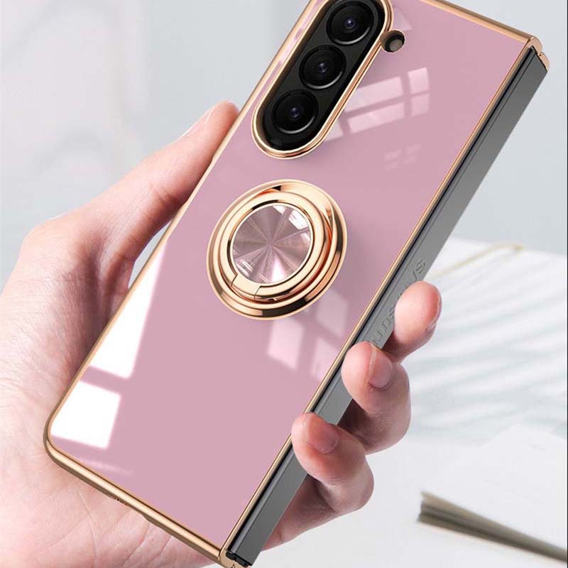 Samochodowa magnetyczna adsorpcja 6D powłoka silikonowa TPU etui z pierścieniem do Samsung Galaxy Z Fold5 Fold6 Fold 6 5 4 5G tylna podstawka zderzak obudowa pokrowiec