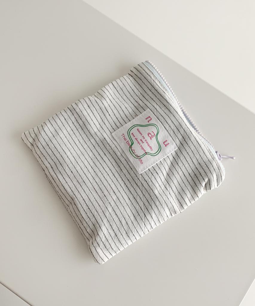 Nuaname Cotton Cookie Striped Pouch