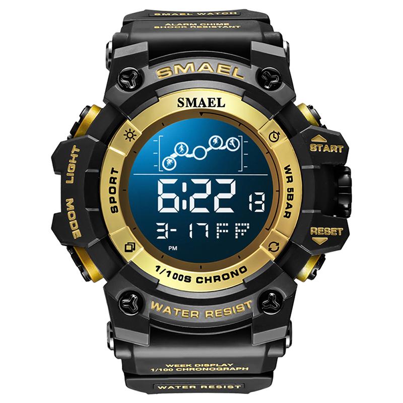 SMAEL Digital Watch 8082  Colorful Sport 3BAR Water Resistant Alarm Stop Watch Square Plastic Case Shock Resistant