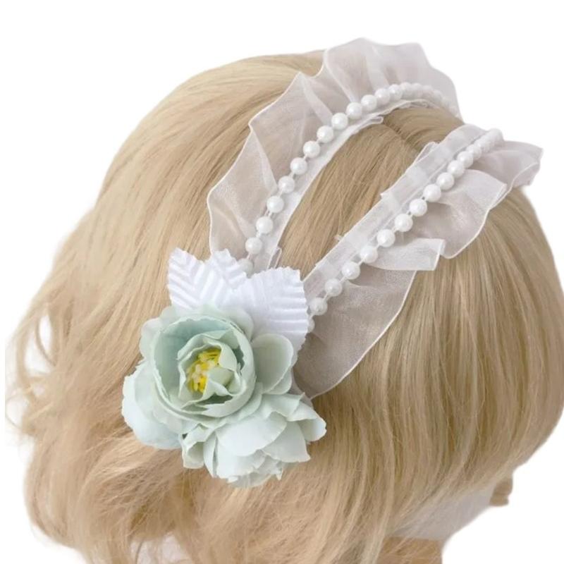 Cute Hair Accessory Hairband Lace Flower Hairpieces Hairpieces Elegant Cosplay Headbands for Parties and Weddings