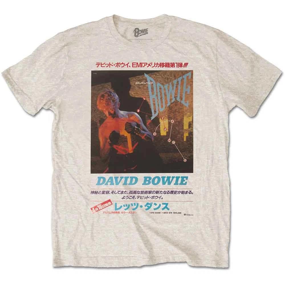 David Bowie Japanese Text Authorized Mens T-Shirt XL