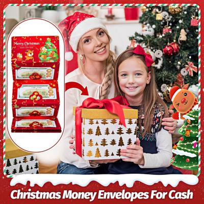 Busta Regalo in Contanti di Natale con 10 Scomparti Portacarte Regalo in Denaro Fai da Te per Sorpresa in Contanti Busta Regalo di Natale Regali per Feste di Natale per Uomini Donne Bambini