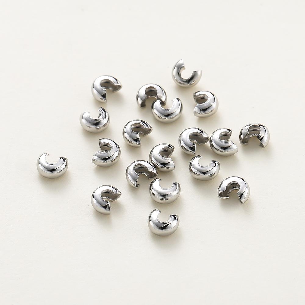 3Mm4Mm5Mm 14K 18K Gold Plated Open Crimp Beads Covers Crimp End Beads Stopper Spacer Beads For Diy Jewelry Making Supplies