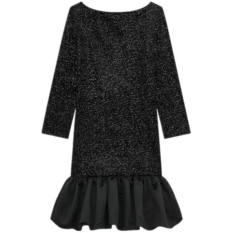 

Fashion Style Winter New Women s Clothing Stylish Slim Looking Easiest for Match Sequins Dress Short Skirt 9462662 800 Black L