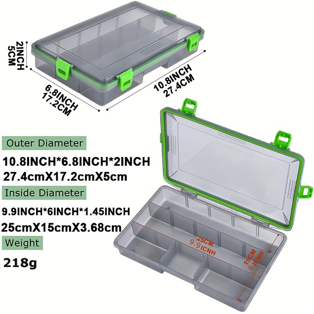 Tackle Box Waterproof Fishing Storage Lure Box Adjustable Blade Monolayer Tool Box For Freshwater Saltwater