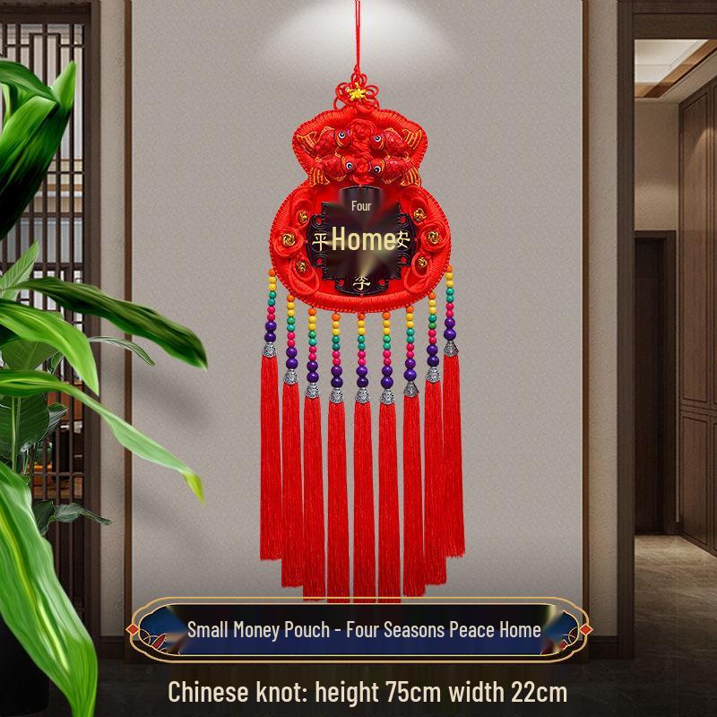 Prosperity Peach Wood Fu Character Pendant for Living Room Decor