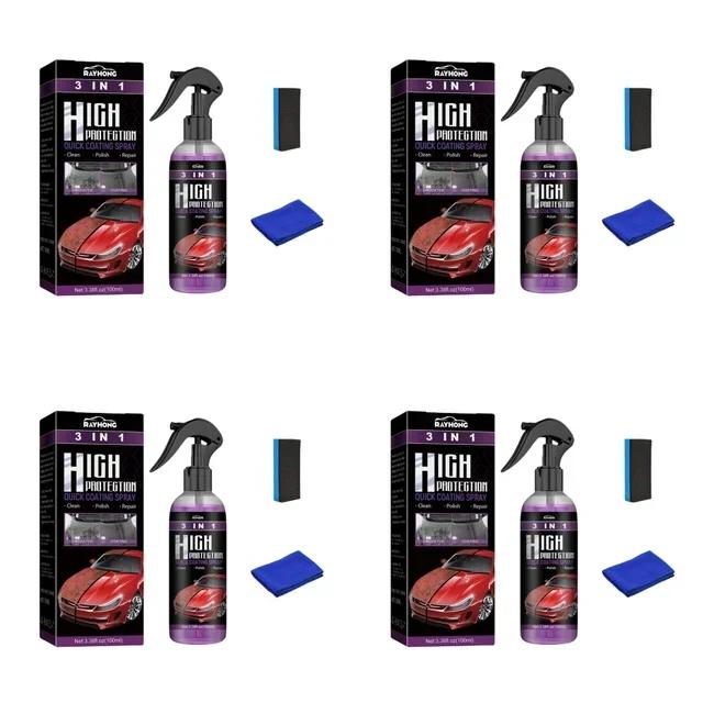 Car 3 In 1 Ceramic Coating Spray 100ml High Protection Waxing Polishing Tool Fast Coat Polish Sealer Spray Wax Polishing Coating