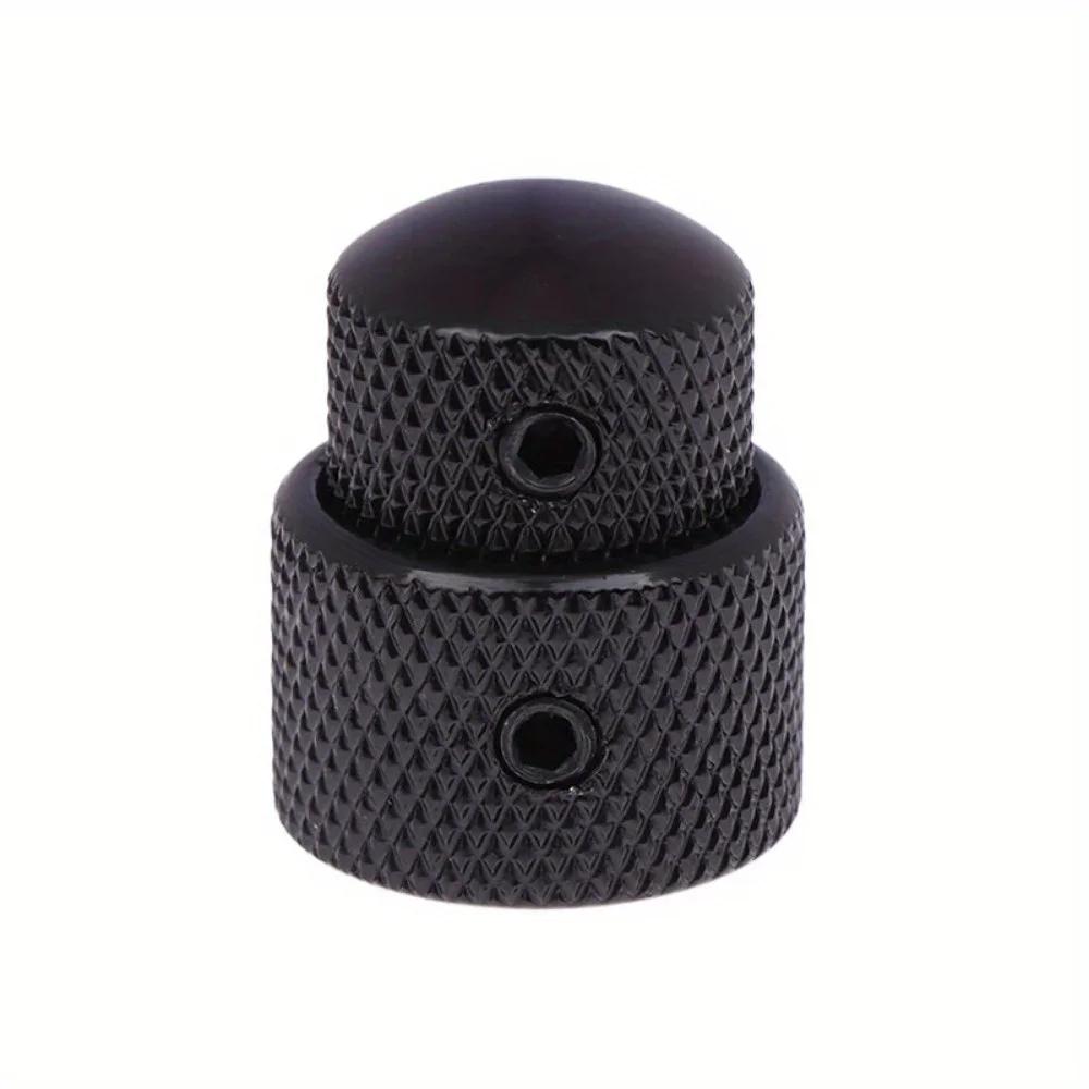 

1PC 2 In 1 Dual Concentric Tone Volume Blend Control Knobs Domed Metal Volume Speed Control Knobs For Electric Guitar Bass чорний