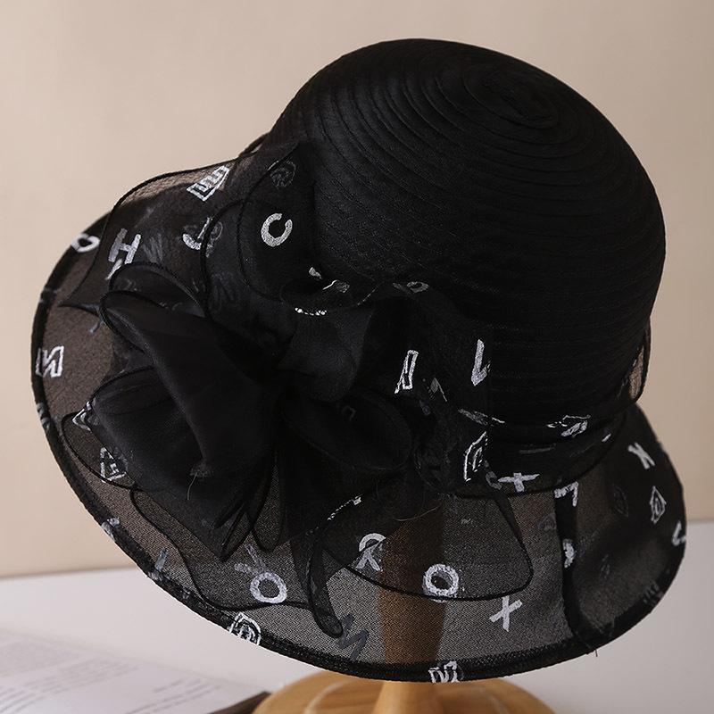 

Women s Summer Sun Hat, Organza Flower Design, Fisherman Style Hat, Perfect for Vacation, Travel Sunhat New 56-58cm чорний