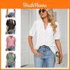 Women's V-neck Tops Short Sleeve T-shirts With Cut Out Lace Detail