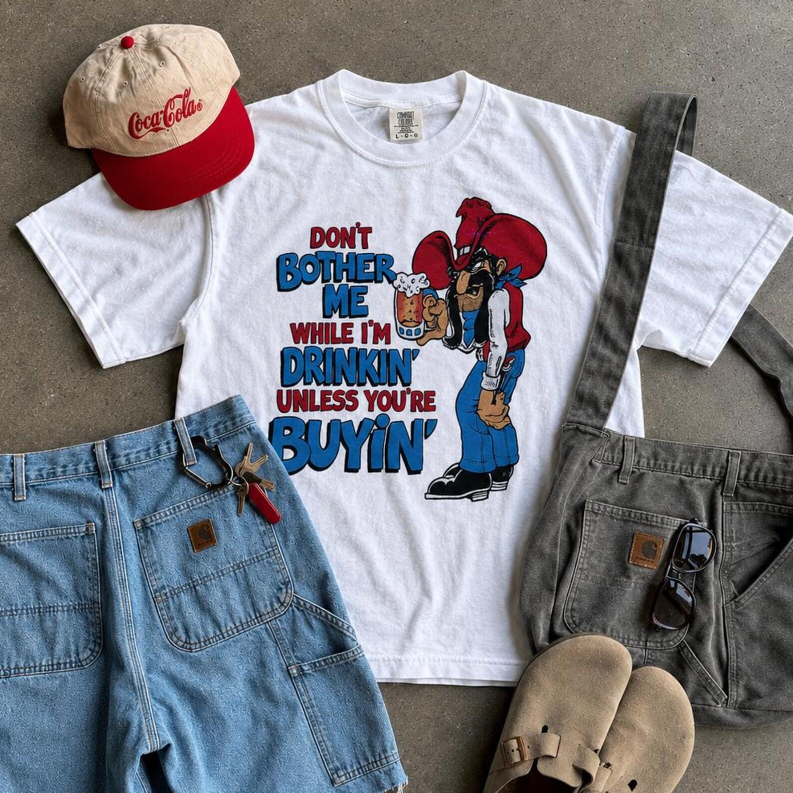 Don t Bother Me While I m Drinkin  Unless You re Buyin  T-shirt | Cowboy Drinker Tee L