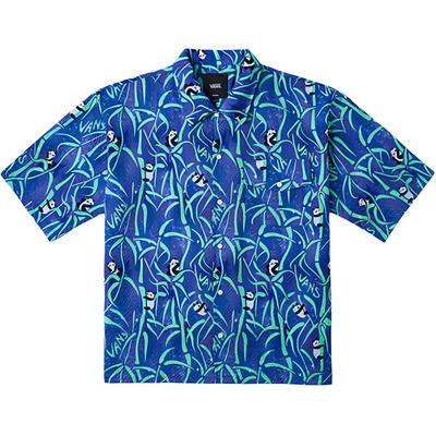 SS24 Animal Plant All Over Print Casual Breathable Polo Shirt Unisex Shirts Blue VN000P3VEM4