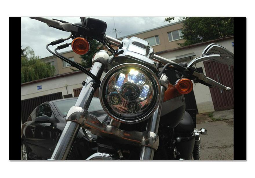 5.75 Inch LED Headlight for Harley x48, Dyna, 883R, 750, 1200, Benelli 250 Motorcycles & Scooters