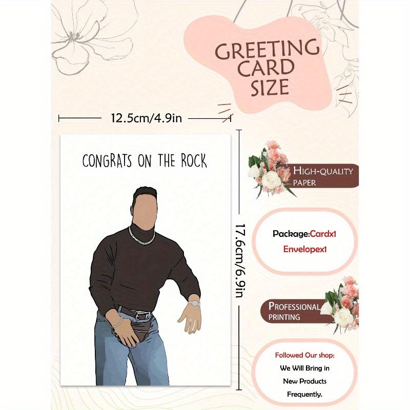 Karta Zaręczynowa The Rock, Karty Zaręczynowe dla Par Nowo Zaręczonych Karta Gratulacyjna, Zabawne Prezenty Zaręczynowe dla Niego, Gratulacje z okazji The Rock