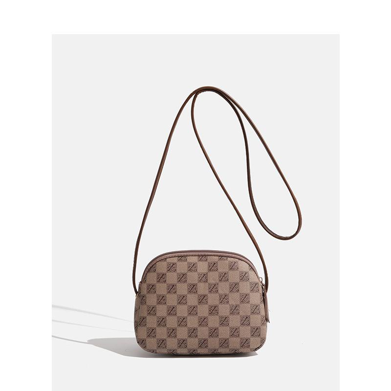 

HENGJINGYX2025 new women s foreign style out shell bag shoulder crossbody small bag small fragrant wind светло-коричневого