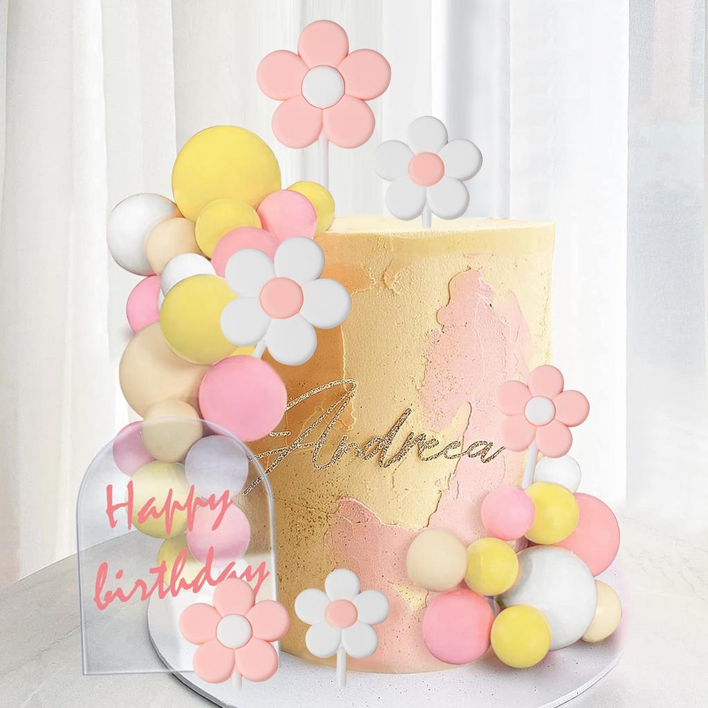 Mini Colorful Balls Cake Topper DIY Cake Topper Decorations for Wedding Anniversary Baby Shower Birthday Party Cake Decoration
