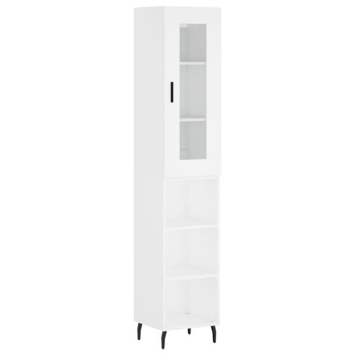 VidaXL Buffet haut Blanc 34,5x34x180 cm Bois d'ingénierie 3199377
