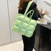 2025 Winter Jiugongge Down Cotton Soft Space Cotton Jacket Portable Shoulder Bag Filled Cotton Tote Women's Bag