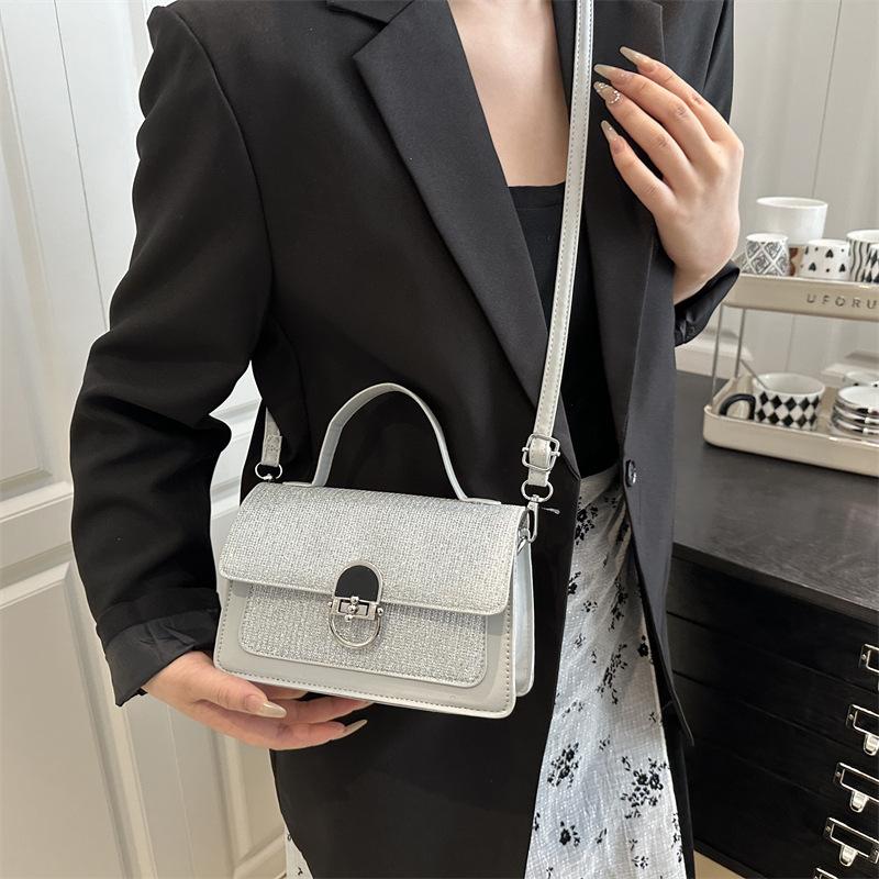 Contrasting Color Trend Fashion Small Square Bag Women's 2025 New High-end Texture Messenger Bag Niche Simple Casual Shoulder Bag