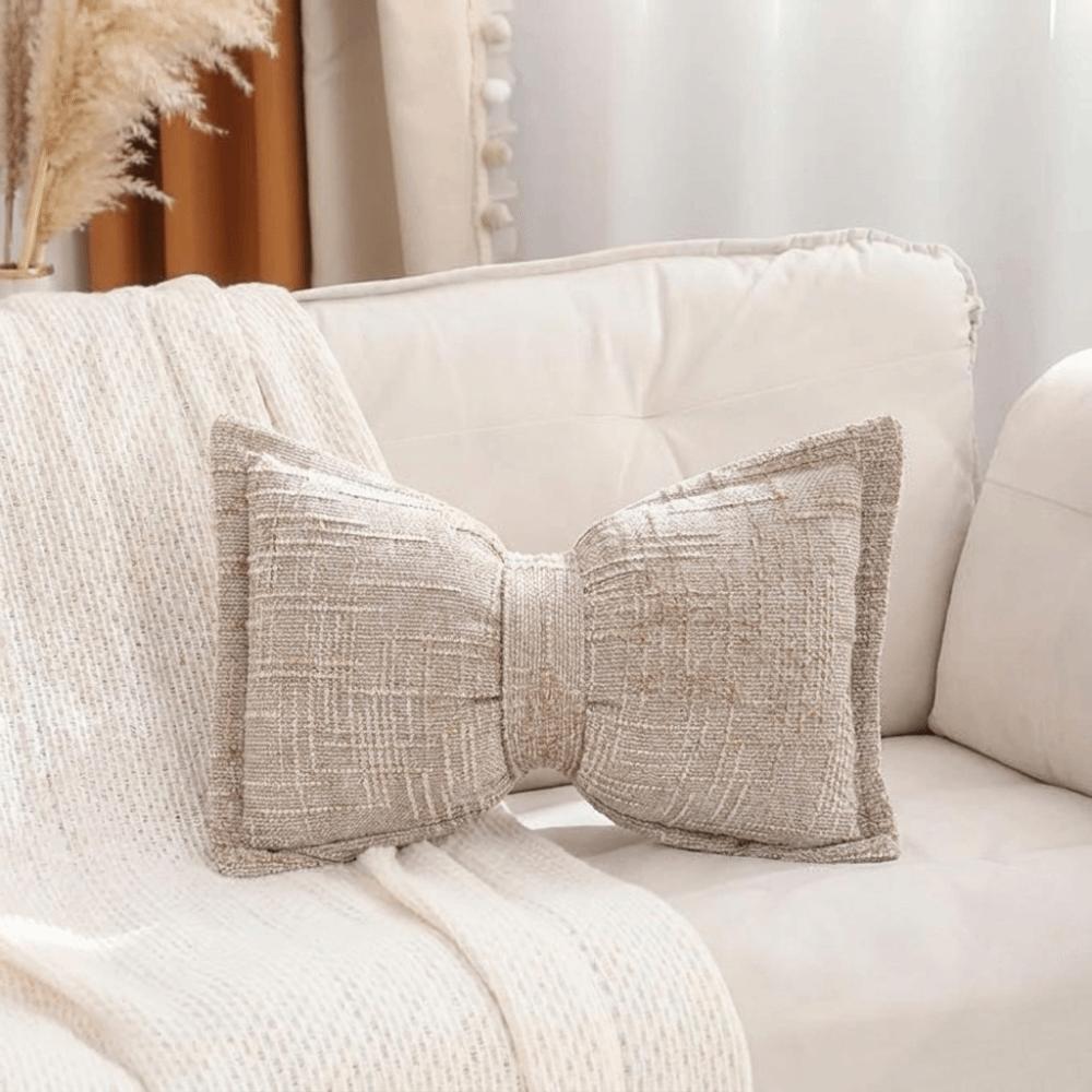 Federa Cuscino Decorativa con Fiocco in Chenille Federa Cuscino con Fiocco Copricuscino da Lancio Letto Sedia