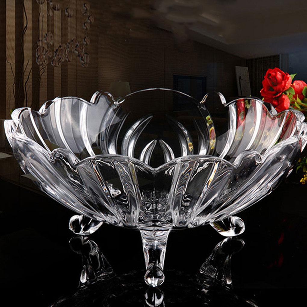 Crystal Glass Fruit Bowl Versatile Addition To Dining Table Modern Living Room Glass Fruit Bowl