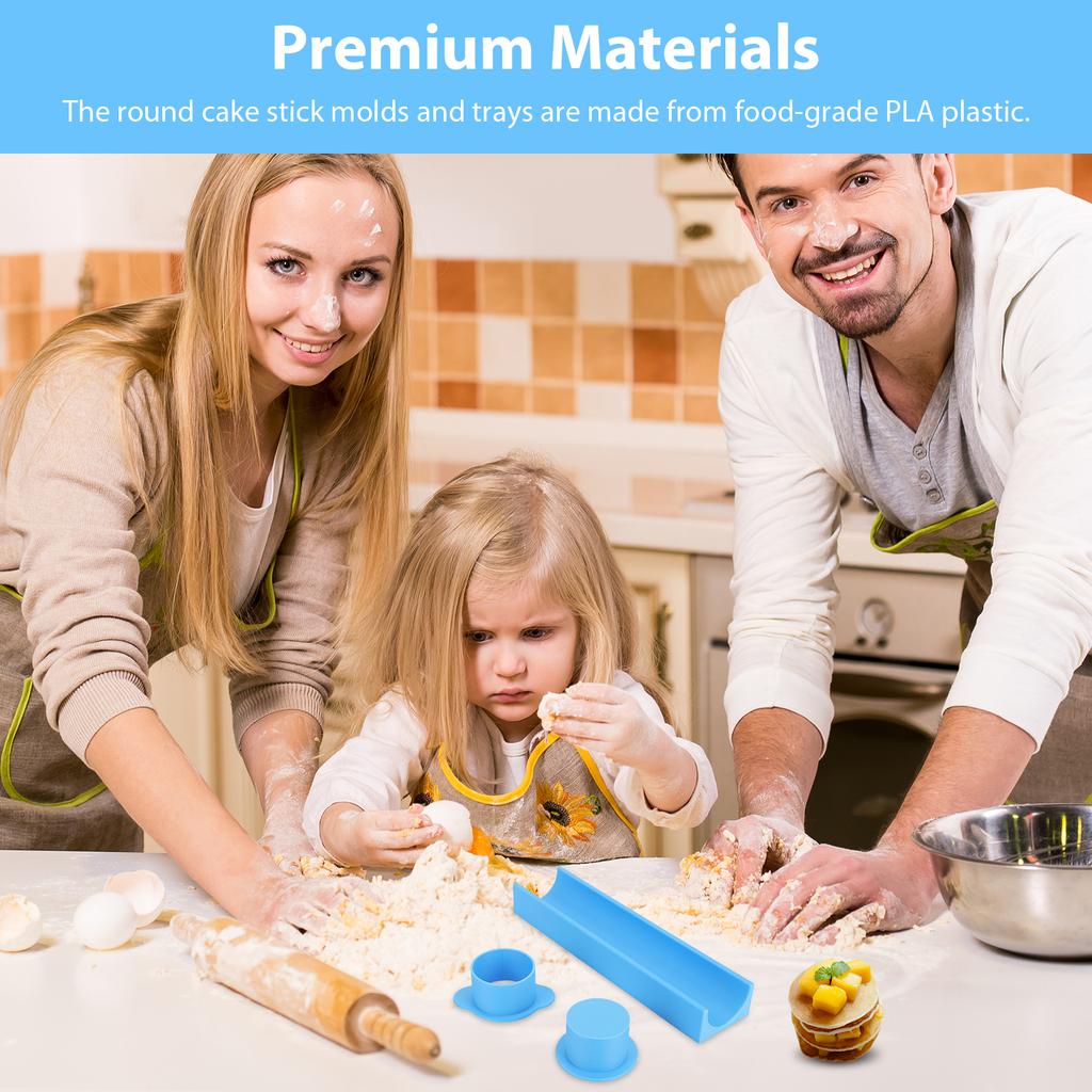 Round Cake Pop Molds with 9-Inch Tray Cake Pop Maker Circle Cake Pop Cutter and Pusher for Parties Wedding Home Desserts Making