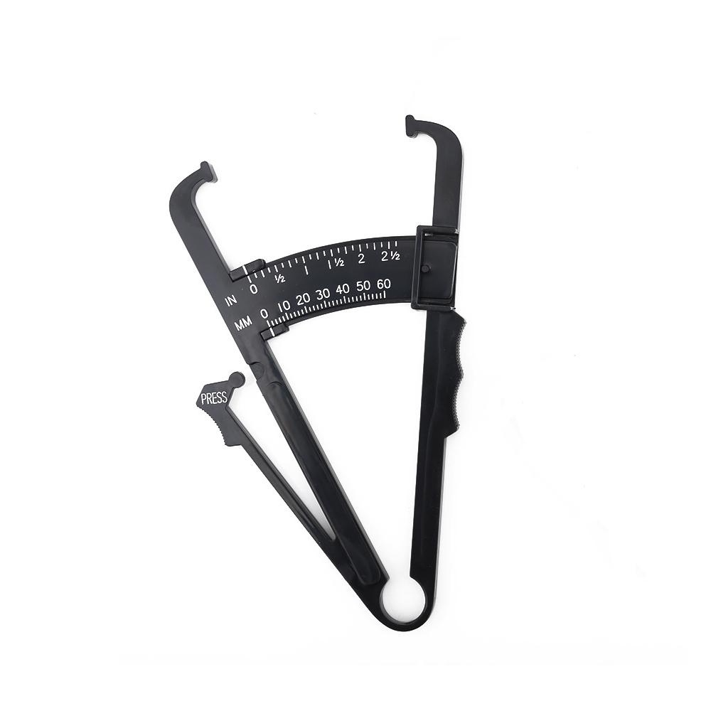 Black Plastic Handheld Body Fat Caliper  for Men / Women, Portable Body Fat Measuring Tape