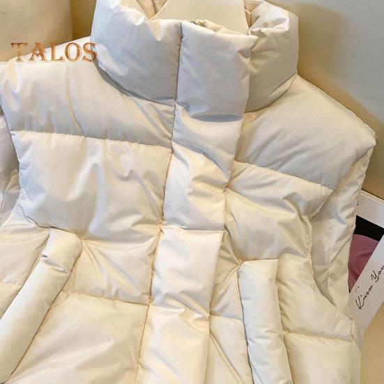 Winter Women Coat Stand Collar Zipper Closure Long Sleeves Pure Color Windproof Heat Retention Padded Down Coat Men Slim Fit Outdoor Jacket