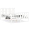 VidaXL Bed Frame with Headboard White 120x200 Cm Solid Wood 3192227