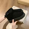 Популярные короткие женские зимние снегоступы, новые универсальные на толстой подошве, утепленные хлопковые туфли из бархата