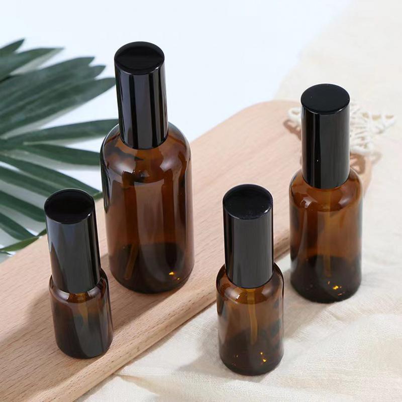 Brown Light-Blocking Glass Spray Bottle - Small, Tea-Colored Essential Oil and Serum Dispenser