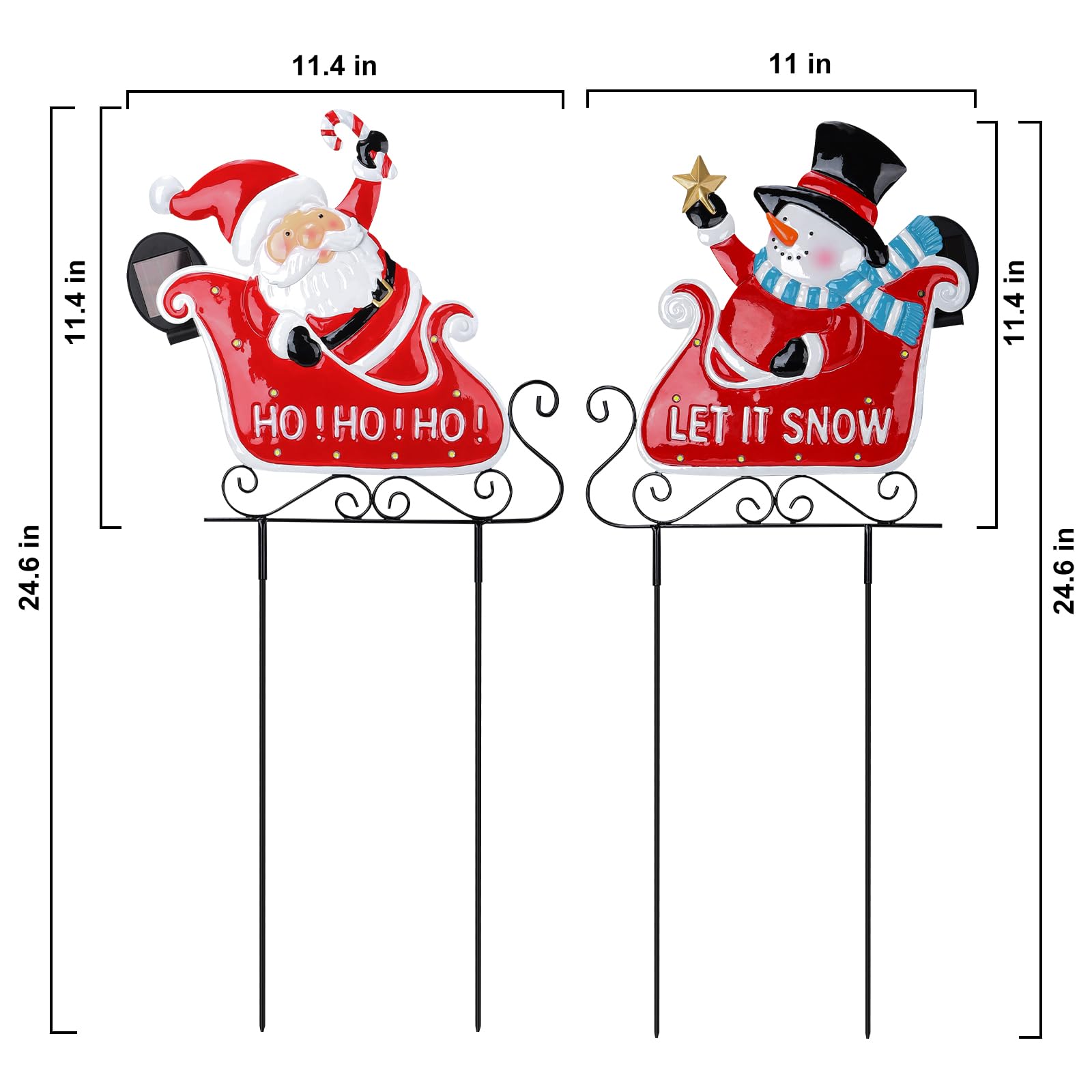 

Christmas Decorations Outdoor Yard,Garden Metal Stakes with Solar LED Lights,Santa Claus,Elk,Perfect for Outdoor Lighted Holiday