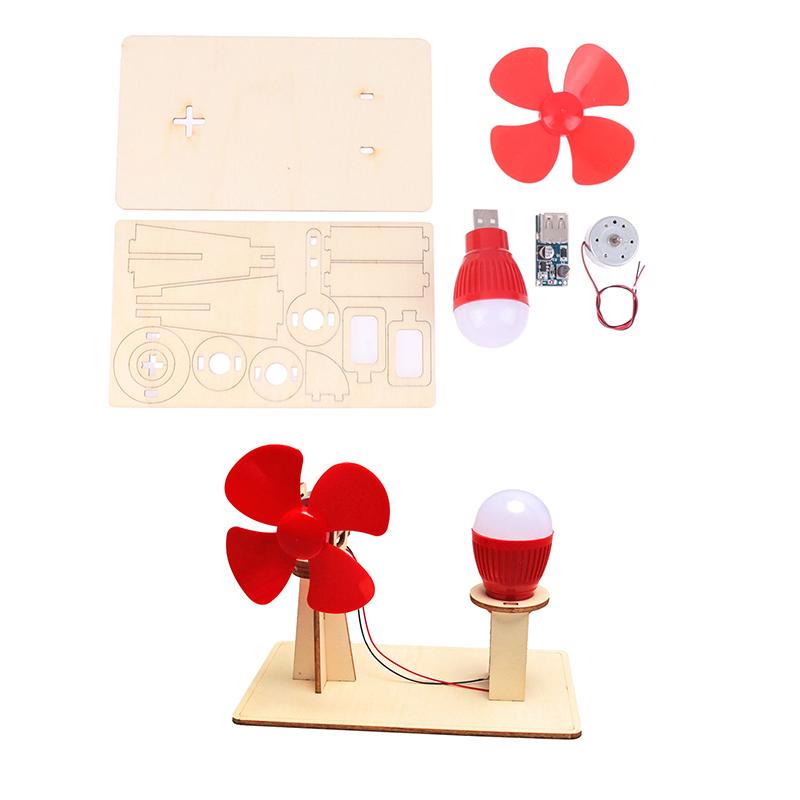 Diy Wind Generator Model Kids Science Toy Stem Technologia Gadget Wooden Physics Kit Educational Learning Toy For Children