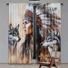 Tribal Chief Printed Curtains Pole Bag Polyester Material Design Bedroom Home Decoration Curtain Set Of 2 Made Washable Master Ready