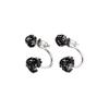 Creative Black Size Zircon Ball Earrings, High-End Light Luxury Niche Earrings, Women'S Personality Trendy And Cool Silver Needle Earrings.
