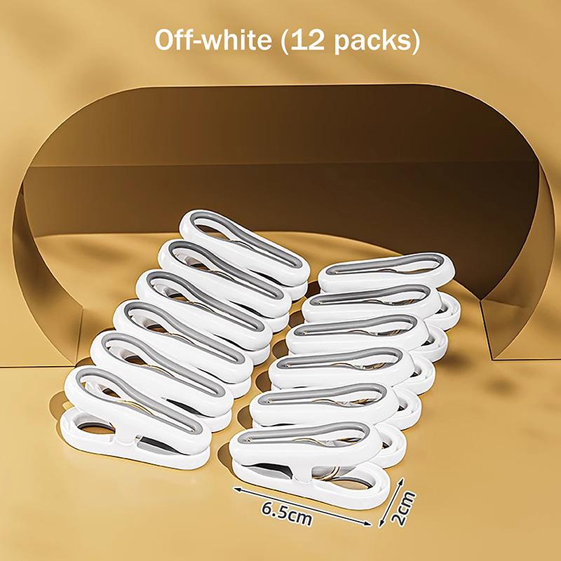 12Pcs/set PP Non Marking Clips For Drying Clothes Windproof Clip Household Small Clips Food Snack Bag Sealing Clips
