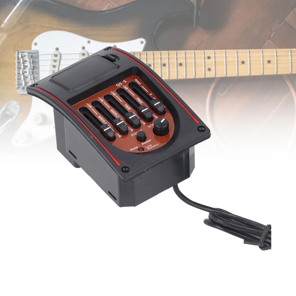 Pickup Guitar Preamp Acoustic Equalizer 5 Band EQ Tuner Amp Pre Wired Replacement Accessories