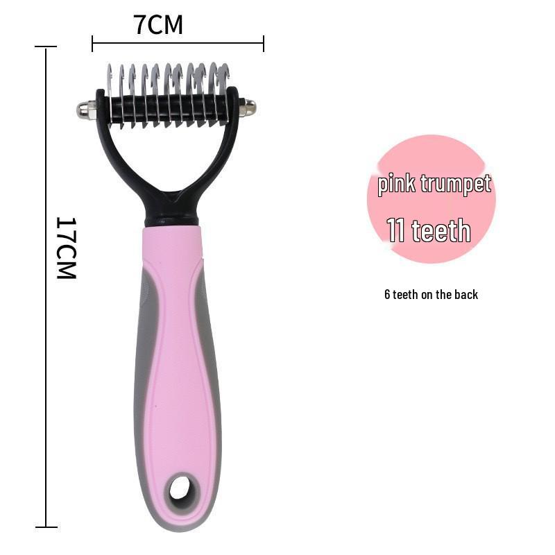 Cross-Border Fine-Tooth Flea Comb for Cats & Dogs - Plastic & Steel Needle Design for Easy Hair & Flea Removal