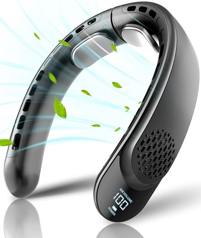 Bladeless Neck Fan,4 Turbo Portable Neck Fan,4000Mah Battery Operated, 360° Cooling Airflow,For Home,Office,Travel