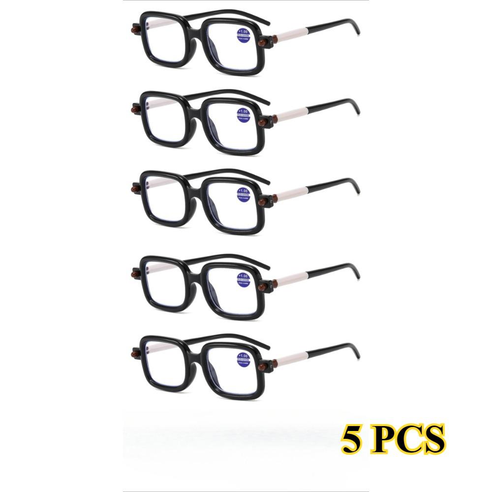 

5 ШТ Модные прямоугольные очки для чтения с защитой от синего света Сверхлегкие очки +1.00+1.50+2.00+2.50+3.00+3.50+4.00 4.0