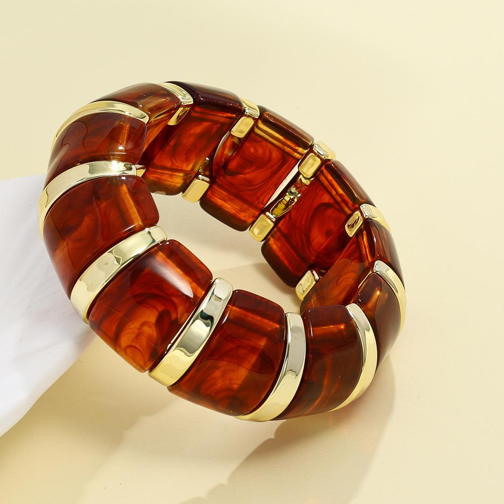 Exaggeration Punk Thick Wide Acrylic Elastic Rope Bracelet Retro Fashion Boho Bracelet Temperament Jewelry for Women