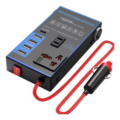 Universal 12V 24V To 220V 1500W Automotive Power Converter with Fast Charging USB Suitable for Road Trips & Camping