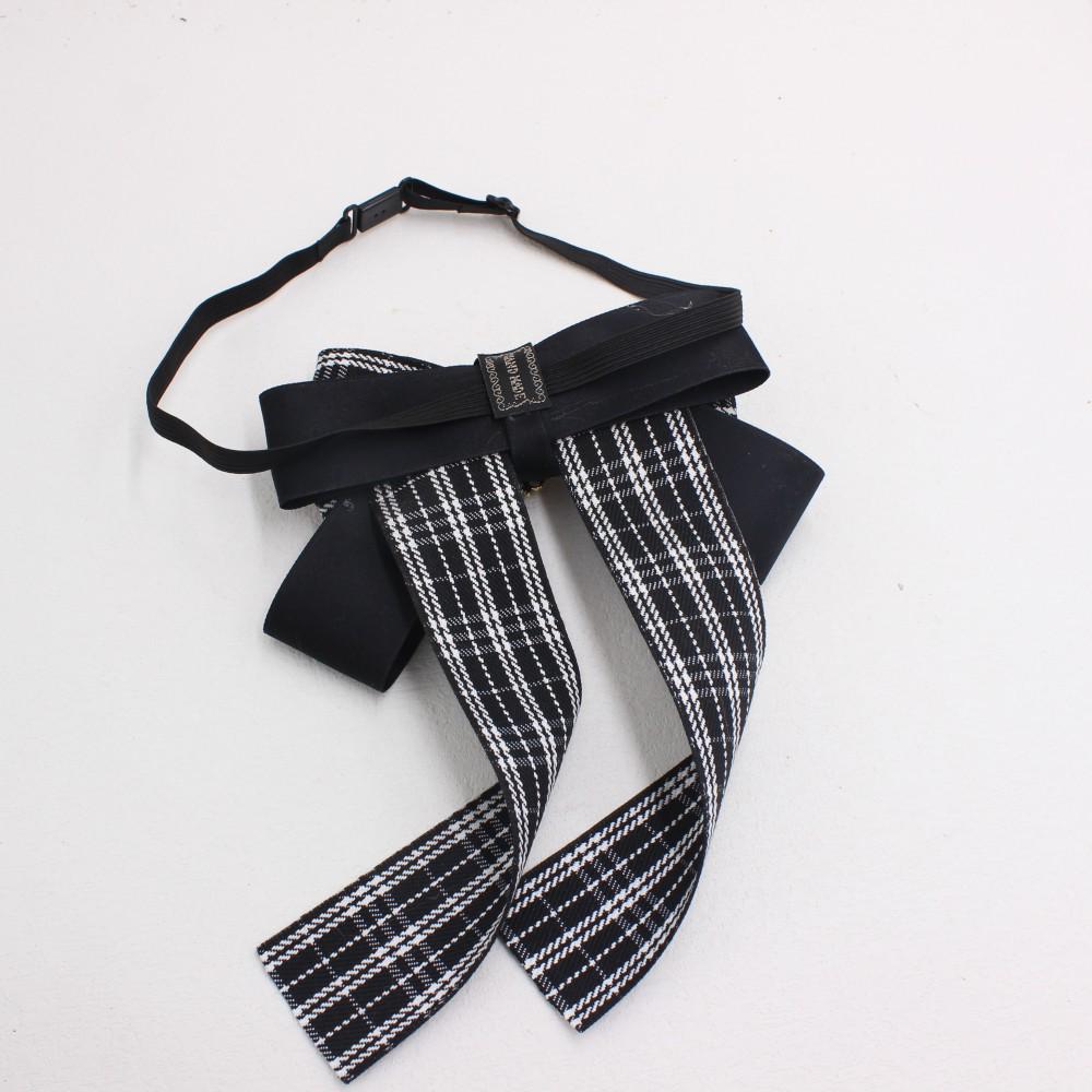 Preppy Houndstooth Bow Tie Flower Lapel Shirt for Women - TS326
