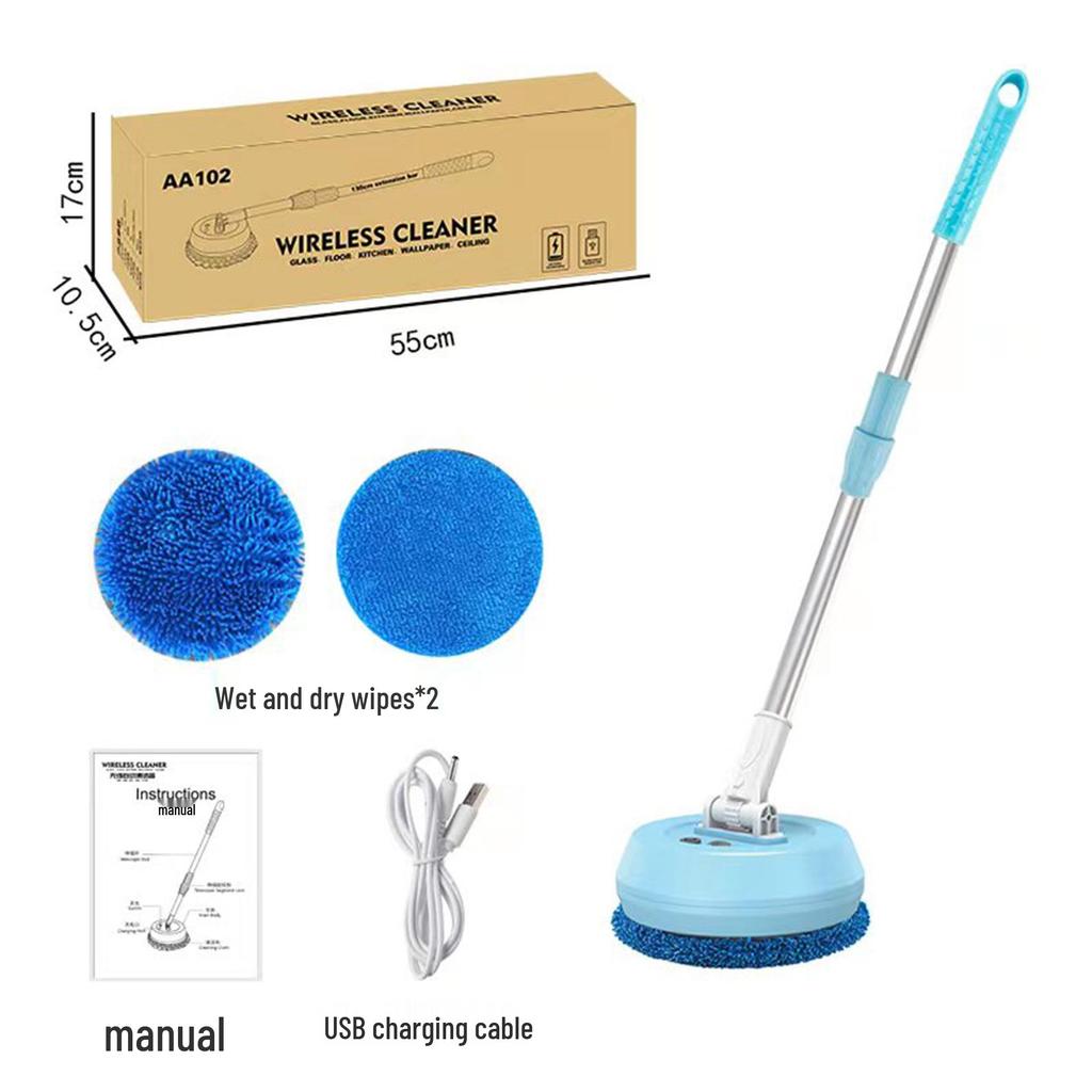 Wireless Auto-Rotating Telescopic Cleaning Device for Wet & Dry Car Wash and Window Cleaning