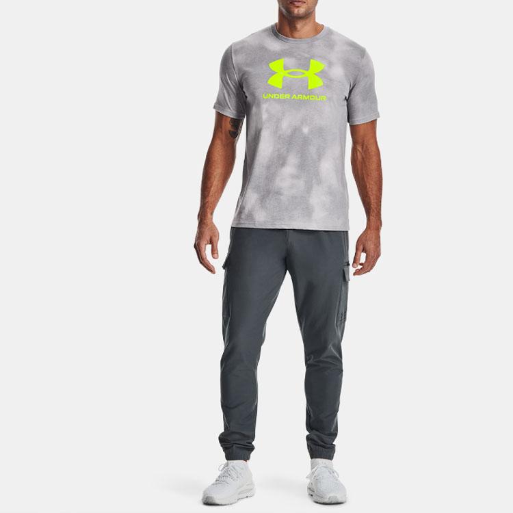 Under Armour Tie-Dye Graphic Crew Neck T-Shirt Men Tops Gray 1365264-014