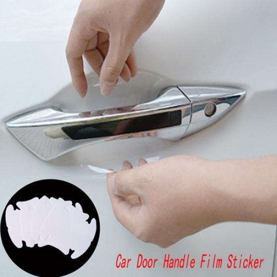 4pcs Invisible Car Door Handle Scratches Protector Films Stickers Accessories