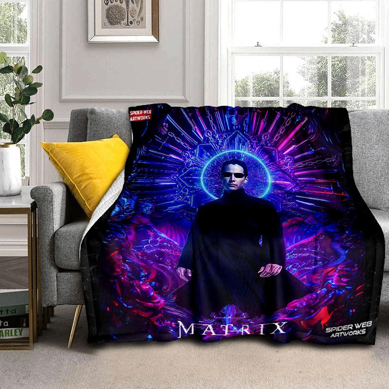 1pc The Matrix Resurrections Artwork Cartoon Blanket,Portable Throw for Travel & Camping, All Season Cozy Blanket,Ideal Gift