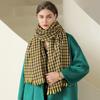 Scarf women's 2025 new medium and long thickened warm plaid imitation cashmere scarf sweet shawl scarf