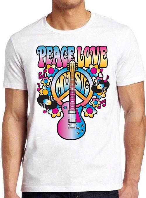 Мир Любовь Музыка Гитара Смешной Мем Подарок Футболка T-Shirt M720 XXL